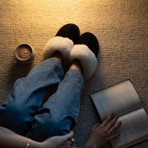 The Rolls Royce of slip ons! Order 1 size up from your normal shoe size! Genuine South African merino sheepskin and sheepwool beautifully lined in a soft suede.