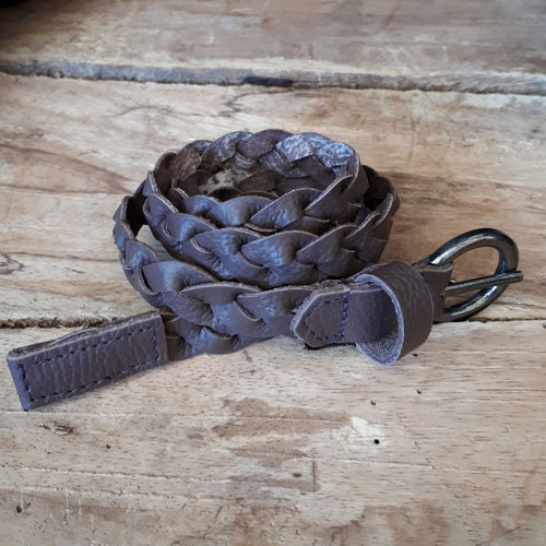 Ladies Plaited Brown Belt 20mm