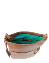 Description Length: 26 cm Height: 29 cm Width: 5 cm Shoulder Strap:Min: 100 cmMax: 116 cm Zip: Metal YKK zip Lining: 100% Turquoise Cotton Twill Fitting: Antique Brass The Boston Crossbody Bag is a great everyday bag. Wear this bag with just about any outfit you choose! The adjustable strap allows you to carry the bag over your shoulder or wear it across your body. The internal pockets allow for easy organisation of your smaller items and the zip pocket will keep your secrets safe. The external slip pocket 